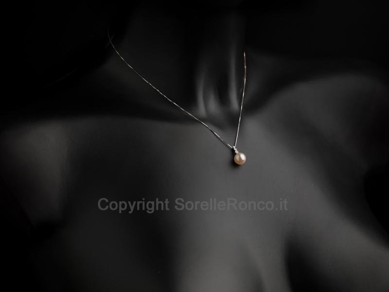 COLLANA ORO TRILOGY E PERLA Ø 9 MM
